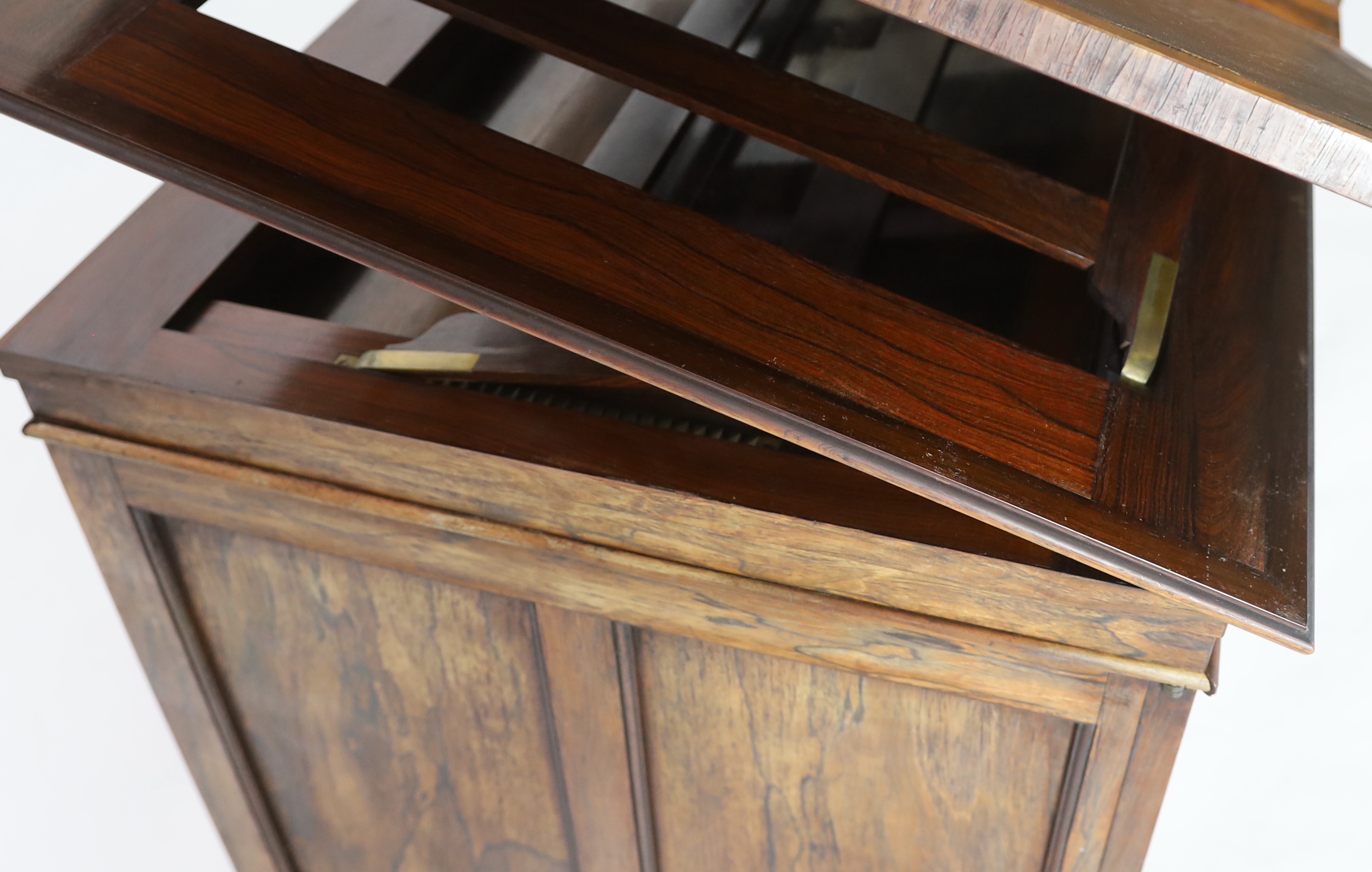 A Regency rosewood folio or architect's desk, 108cm wide, 69cm deep, 81cm high